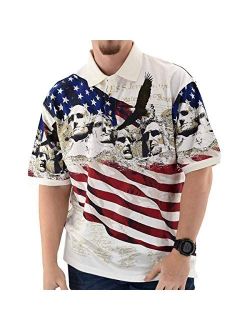 American Summer Allover Patriotic Men's Polo Shirt