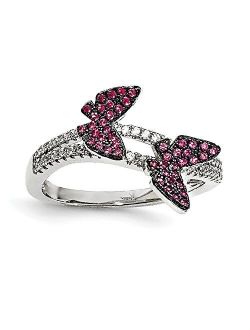 925 Sterling Silver Cubic Zirconia Cz Butterfly Band Ring Fine Jewelry For Women Gifts For Her