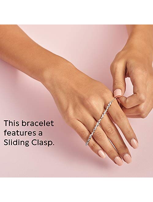 Pandora Jewelry Glacial Beauty Sliding Cubic Zirconia Bracelet in Sterling Silver, 9.8"