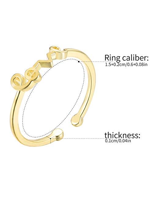 20 Pcs Adjustable Rings Set for Women - Finger Rings Pack Stackable Rings for Teens- Cute Rings for Teen Girls -in Gold and Silver Tone