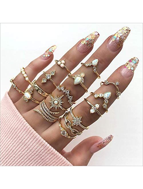 ZZ ZINFANDEL 82PCS Knuckle Ring Set for Women Teen Girls, Boho Vintage Stackable Midi Rings Gold Silver Joint Finger Rings Set Multiple Rings Pack Size 5-10