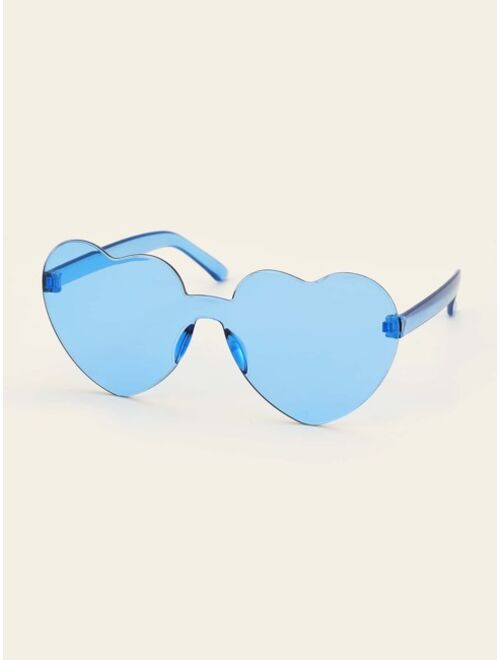 Shein Rimless Heart Frame Sunglasses