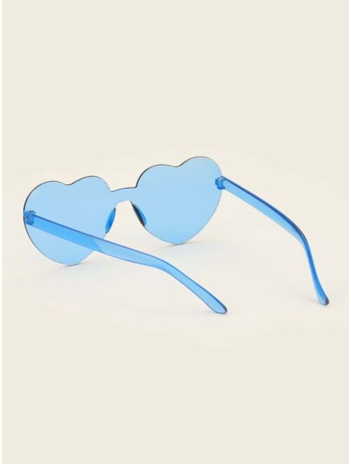 Shein Rimless Heart Frame Sunglasses
