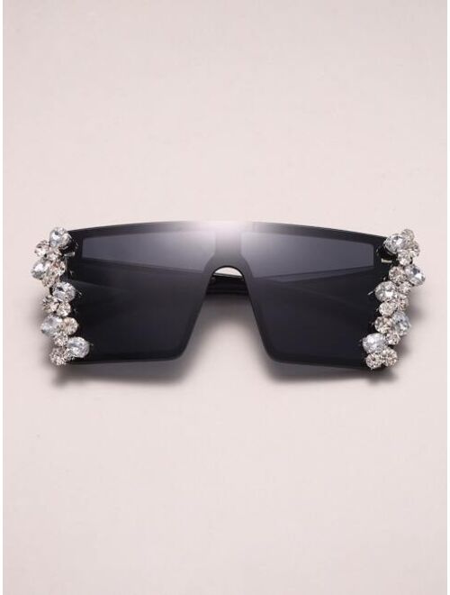Shein Rhinestone Decor Sunglasses