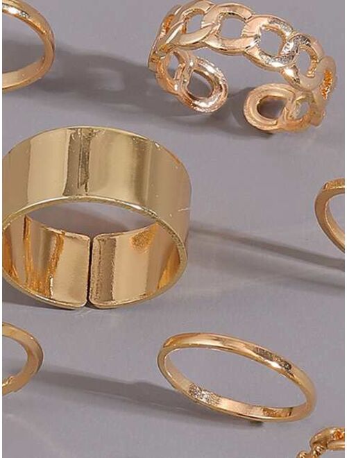 Shein 10pcs Simple Ring-stackable or knuckle ring