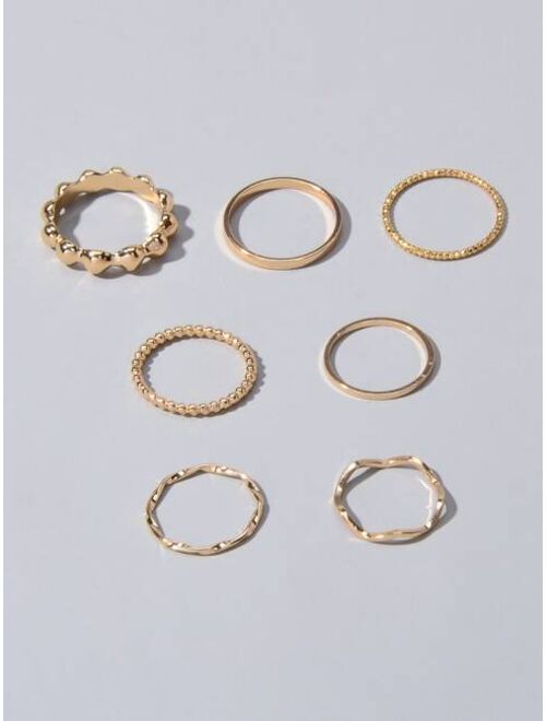 Shein 7pcs Minimalist Ring--stackable or knuckle ring