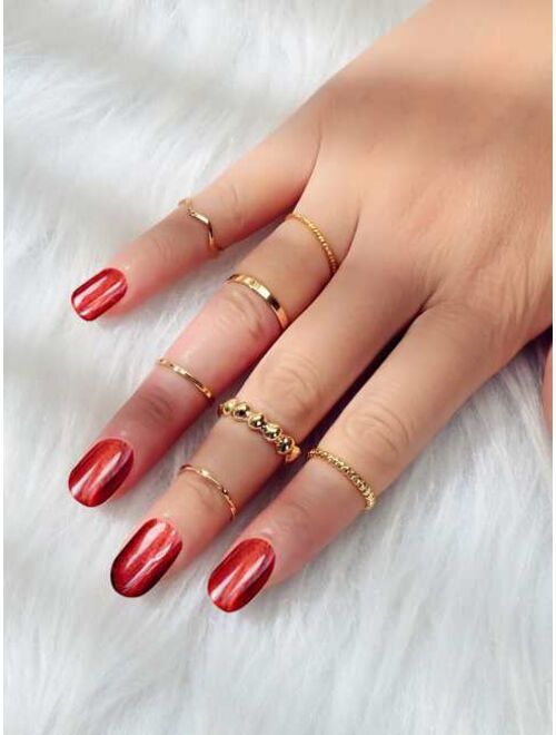 Shein 7pcs Minimalist Ring--stackable or knuckle ring