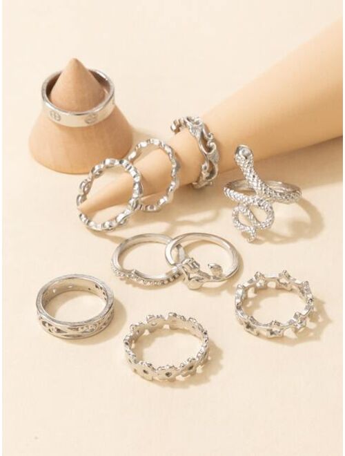 Shein 10pcs Hollow Out Star Decor Ring-stackable or knuckle ring