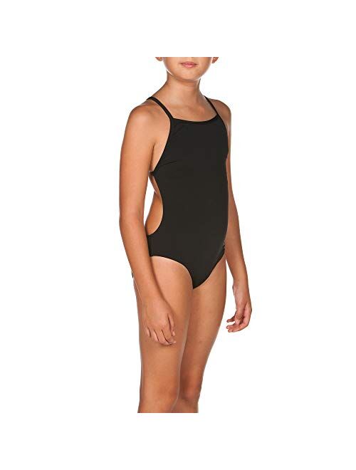 arena Girl's Mast MaxLife Thin Strap Open Racer Back One Piece Swimsuit