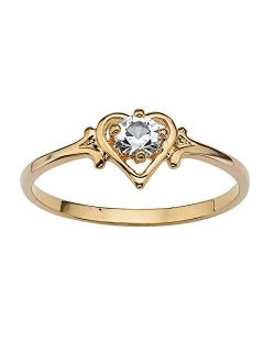 Palm Beach Jewelry 14K Yellow Gold Plated Oval Cut Simulated Birthstone Ring