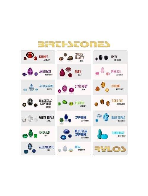 RYLOS Rings for Women Sterling Silver Classic Style Birthstone Ring 7X5MM Oval Gemstone & Genuine Diamonds Color Stone Jewelry for Women Sterling Silver Rings for Women G