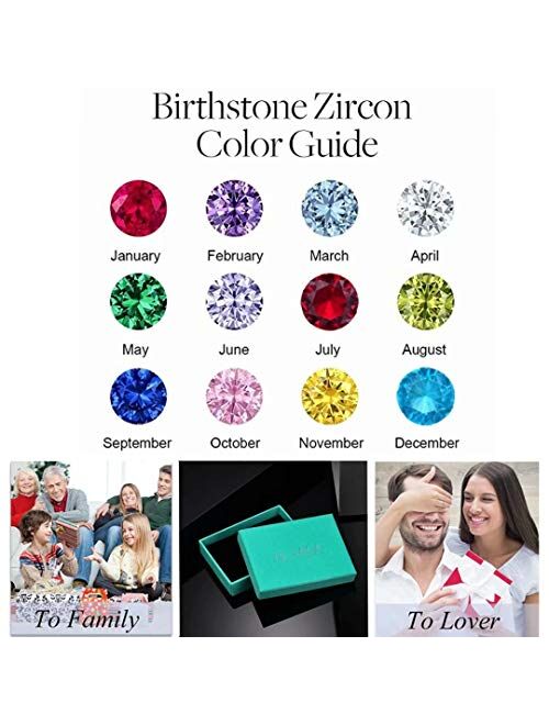 AILAAILA Birthstone Rings Size 1-10 Cubic Zirconia Crystal Stainless Steel Birthday Gifts Jewelry for Kids Girls Women