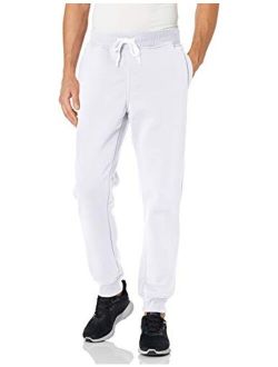 Men's Basic Active Fleece Jogger Pants, White New, Small