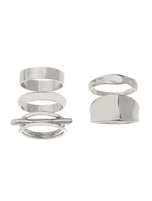Sonoma Goods For Life® Silver Tone Wavy Stackable Ring Set
