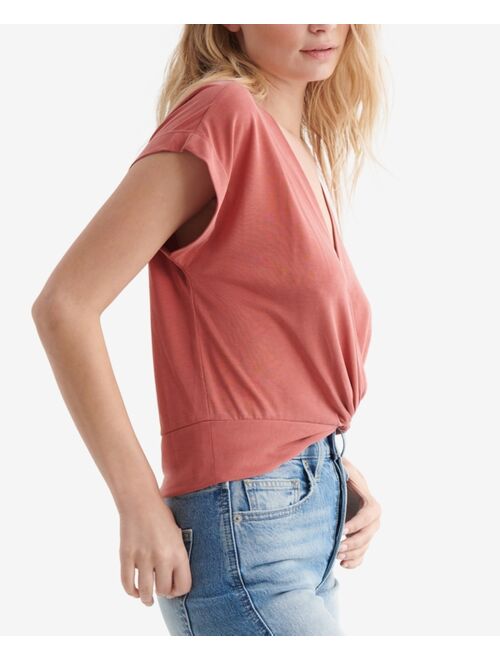 Lucky Brand Sand-Wash Twist-Front Top