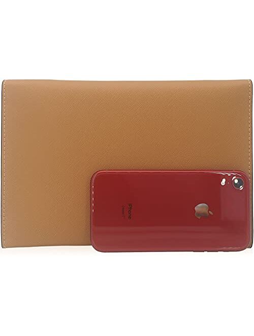 Dexmay Women Envelope Clutch Handbag Medium Saffiano Leather Foldover Clutch Purse