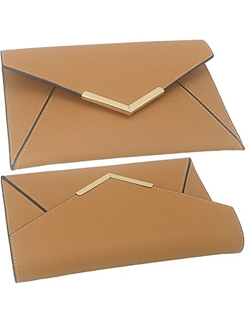Dexmay Women Envelope Clutch Handbag Medium Saffiano Leather Foldover Clutch Purse