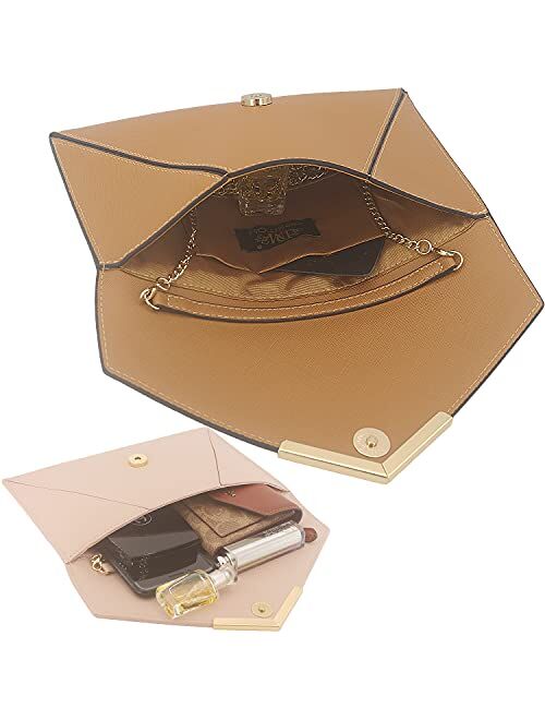 Dexmay Women Envelope Clutch Handbag Medium Saffiano Leather Foldover Clutch Purse