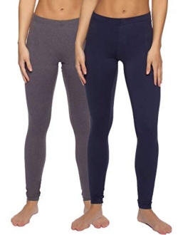 Cotton Modal Leggings (2-Pack) Extra Lightweight Breathable Leggings for Women, Lounge Pants, Style: C2201