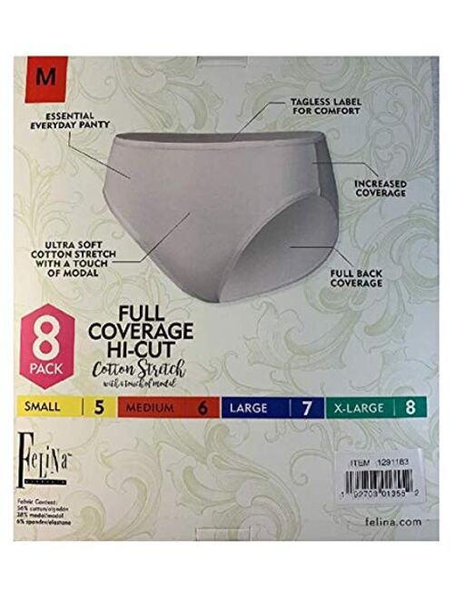 Felina Ladies' Hi-Cut Panty 8-Pack, Variety