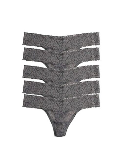 Felina | Signature Stretchy Lace Low Rise Thong 5-Pack | Panty