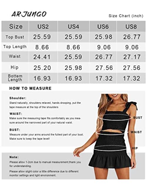 Women's Bohemian Bow Tie Tube Crop Top with High Waist Bodycon Skirt Two Piece Outfit Dress Suit Set