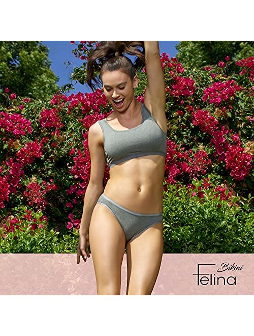 Felina Organic Cotton Bikini Underwear for Women - Bikini Panties for Women, Seamless Panties for Women (6-Pack)