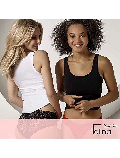 Felina Cotton Ribbed Tank Top - Class Tank Top for Women, Workout Tank Top for Women (Color Options Available)