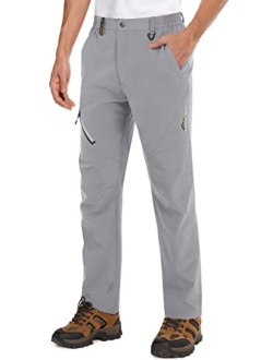 Men's Hiking Pants 4 Zip Pockets Rip-Stop, Water Resistant, Lightweight Work Fishing Pants