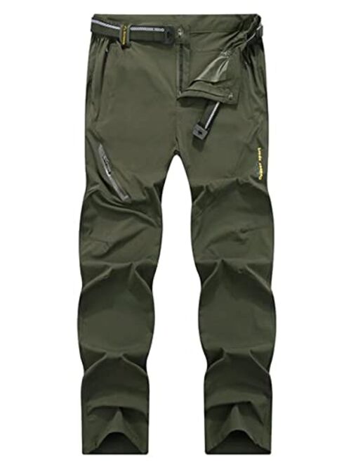 MAGCOMSEN Men's Hiking Pants 4 Zip Pockets Rip-Stop, Water Resistant, Lightweight Work Fishing Pants