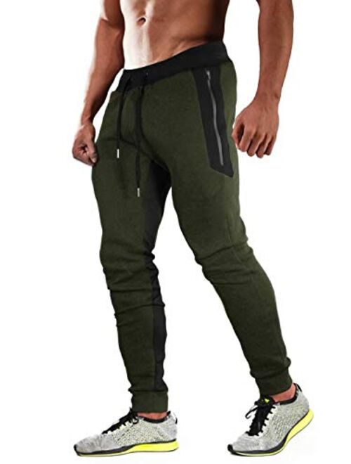 MAGCOMSEN Men's Joggers Sweatpants with 3 Zipper Pockets Regular Fit Closed Bottom Gym Workout Running Pants