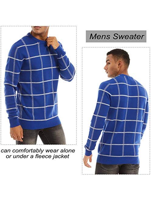 MAGCOMSEN Men's Casual Knitted Pullover Sweaters Crewneck Cotton Sweatshirt Soft Lightweight Fall Sweatshirts