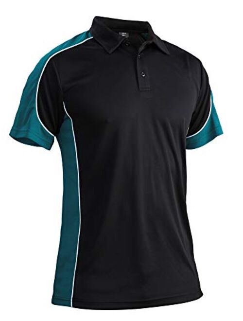 MAGCOMSEN Men's Outdoor Golf Polo Short Sleeve 3 Button Quick Dry Casucal Pique Jersey Polo Shirts
