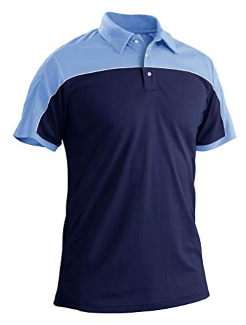 MAGCOMSEN Men's Outdoor Golf Polo Short Sleeve 3 Button Quick Dry Casucal Pique Jersey Polo Shirts