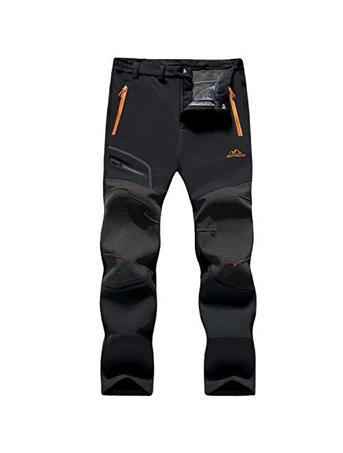 MAGCOMSEN Men's Winter Pants Water Resistant Fleece Lined Snowboard Ski Pants Softshell Tactical Pants with Multi-Pockets