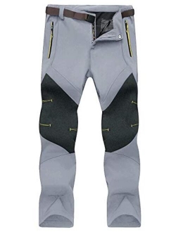 Men's Hiking Pants Water-Resistant 4 Zipper Pockets Reinforced Knees Outdoor Pants for Hike, Work, Travel