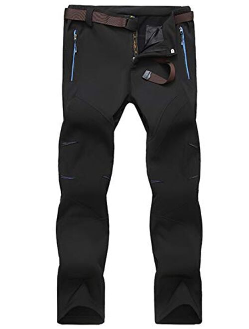MAGCOMSEN Men's Hiking Pants Water-Resistant 4 Zipper Pockets Reinforced Knees Outdoor Pants for Hike, Work, Travel