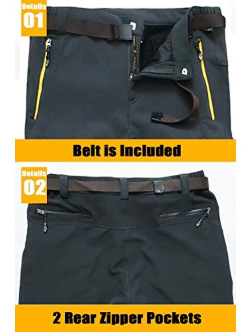 MAGCOMSEN Men's Hiking Pants Water-Resistant 4 Zipper Pockets Reinforced Knees Outdoor Pants for Hike, Work, Travel