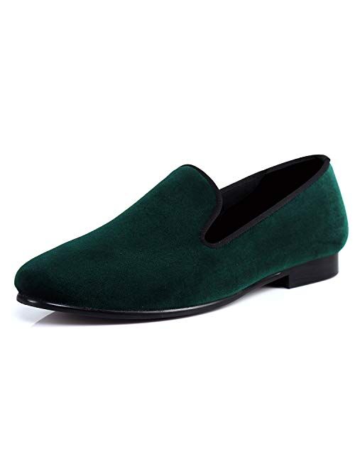 Men Velvet Slippers Plain Handmade Slip-on Loafer Shoes