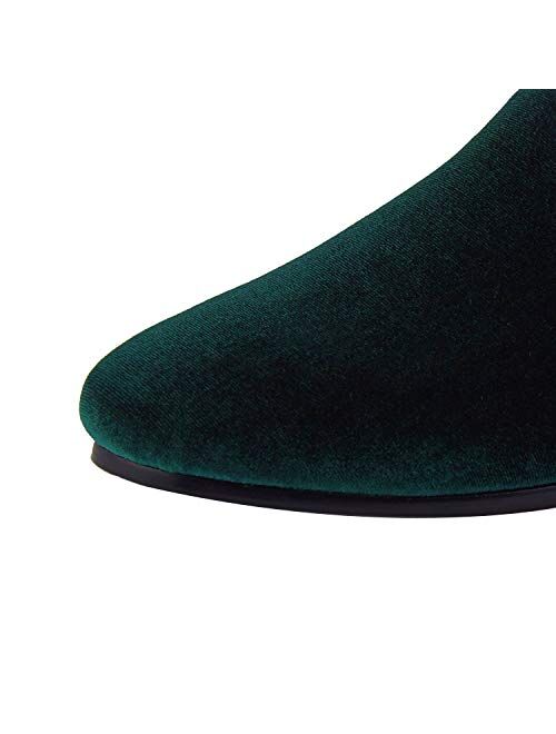 Men Velvet Slippers Plain Handmade Slip-on Loafer Shoes