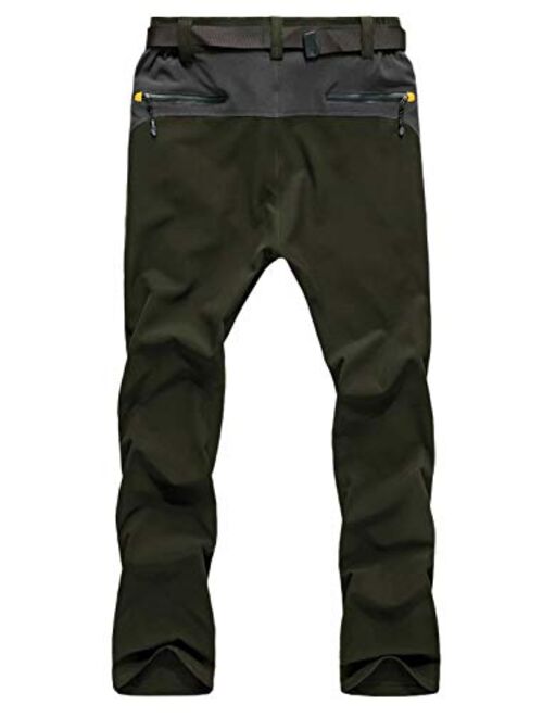 MAGCOMSEN Men's Hiking Pants Quick-Dry Water Resistant Reinforced Knee 4 Zip Pockets Outdoor Work Pants