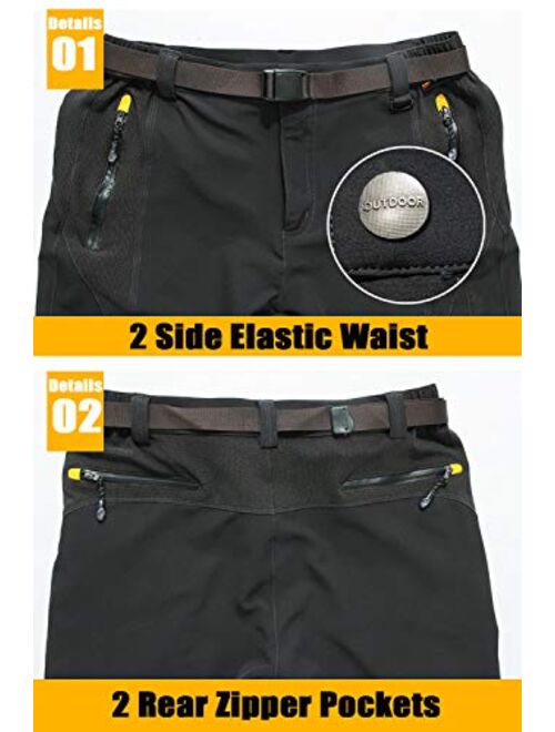 MAGCOMSEN Men's Hiking Pants Quick-Dry Water Resistant Reinforced Knee 4 Zip Pockets Outdoor Work Pants