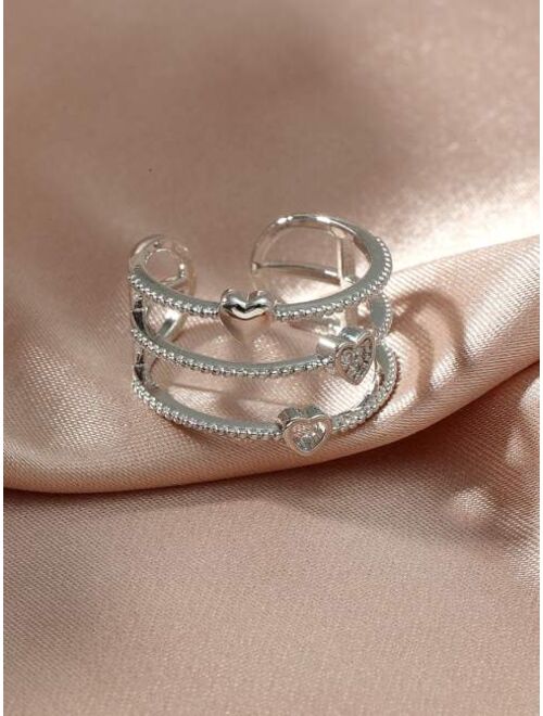 Shein Heart Detail Cuff Ring