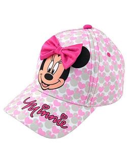 Girls Minnie Mouse Cotton Baseball Cap with 3D Bowtique Bow (Toddler/Little Girls)