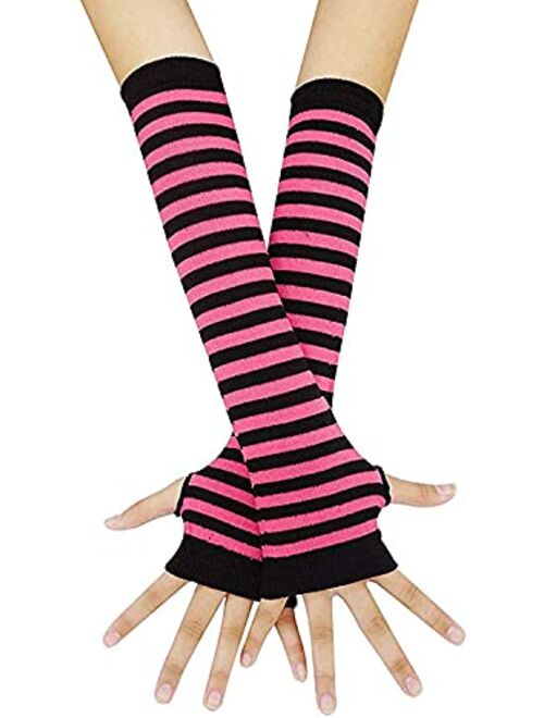 Arm Warmers Winter Fingerless Gloves Knit Warmers with Thumb Hole for Women Girls