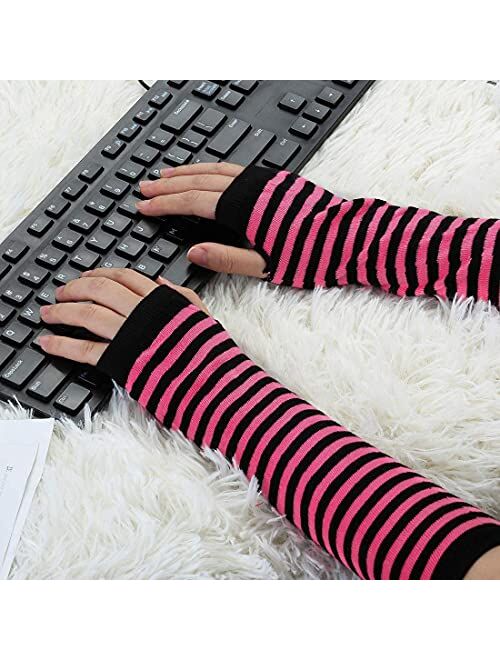 Arm Warmers Winter Fingerless Gloves Knit Warmers with Thumb Hole for Women Girls