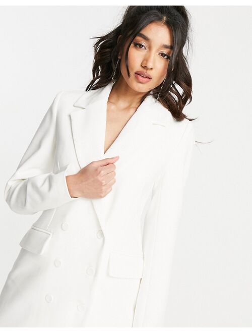 Y.A.S Exclusive Bridal blazer dress in white