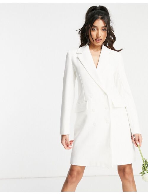 Y.A.S Exclusive Bridal blazer dress in white