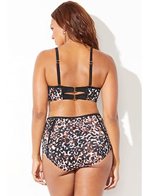 Swimsuits For All Women's Plus Size Madame Underwire High Waist Bikini Set