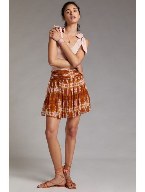 Anthropologie Guapa Ruched Mini Skirt